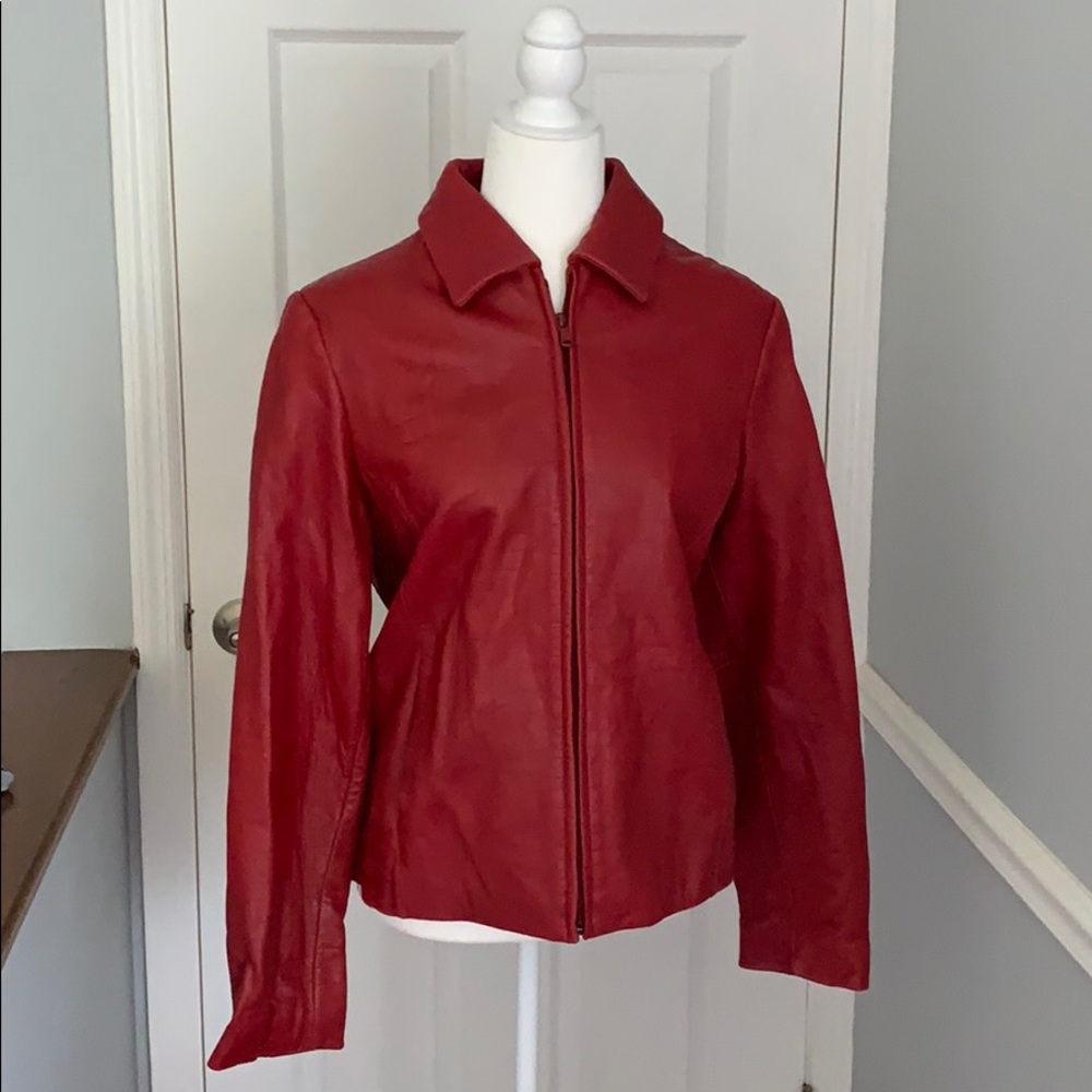 Red Vintage Leather Jacket